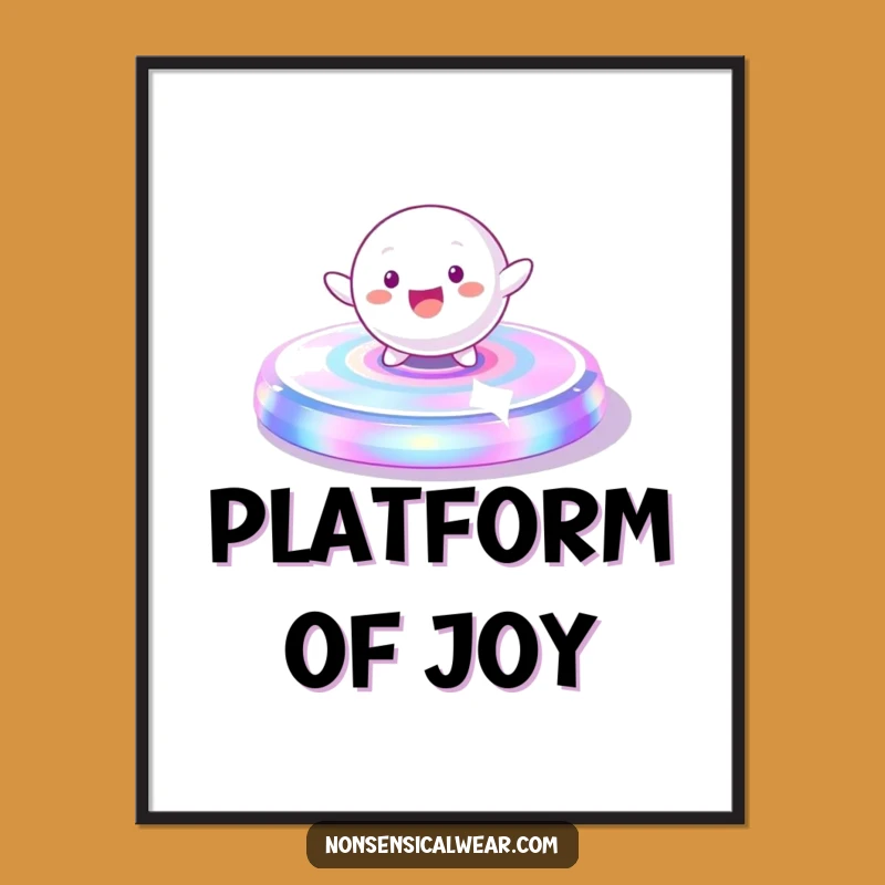 Funny Spinning Sphere Character Art Print - Instant Dynamic Wall Decor