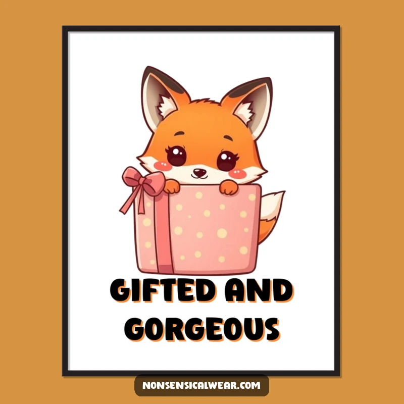Funny Kawaii Fox Gift Digital Print - Instant Surprise Wall Art!