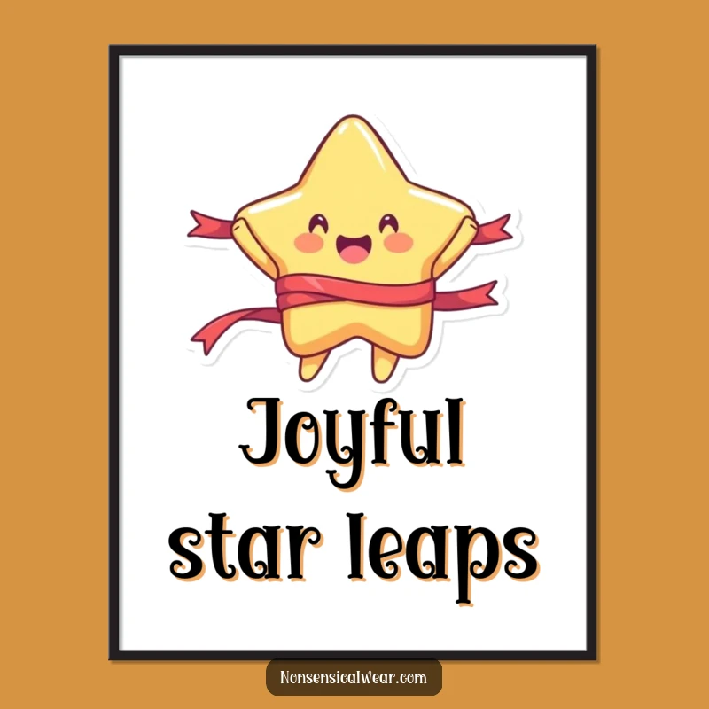 Funny Jumping Star Digital Art: Instantly Download Joyful and Hilarious Decor