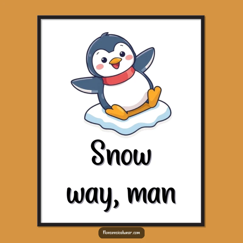 Funny Penguin Digital Art: Instant Hilarious Arctic Wall Decor Download