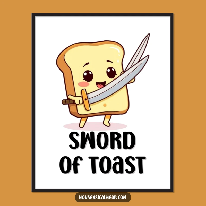 Funny Toast Sword Digital Art: Heroic Slice Instant Funny Gift