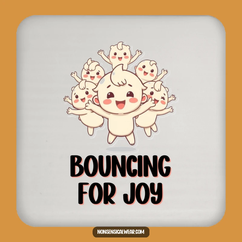 Funny Bouncing Copies Coaster - Protect Surfaces with Energetic Art - Housewarming Gift