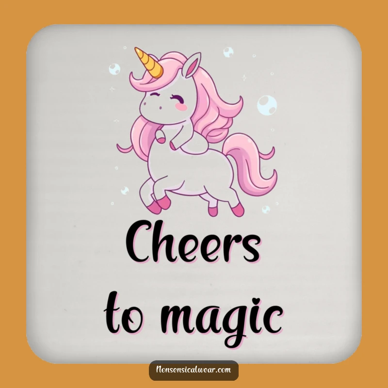 Funny Bubble Unicorn Coaster - Protect Surfaces with Whimsical Art - Housewarming Gift