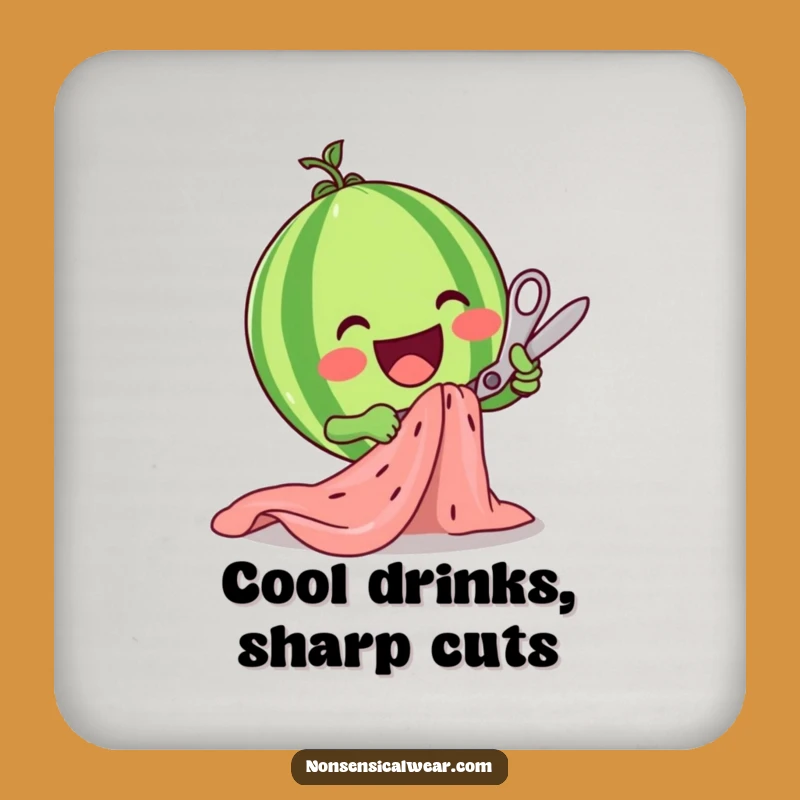 Funny Watermelon Scissors Coasters: Happy Fruit Crafter Table Savers Gift