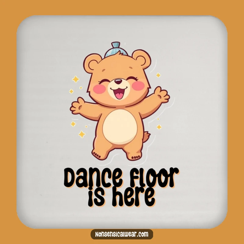 Funny Disco Dancing Bear Drink Coaster: Protect Surfaces with This Hilarious Accessory