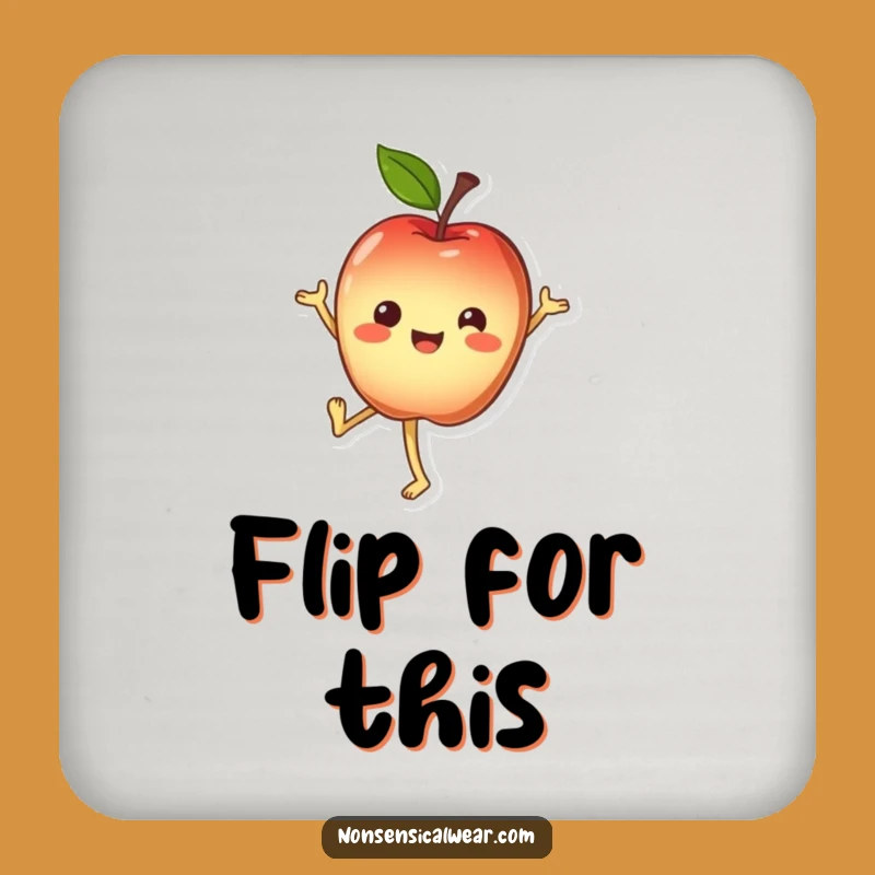 Funny Apple Coaster: Handstand Character Table Protection Gift
