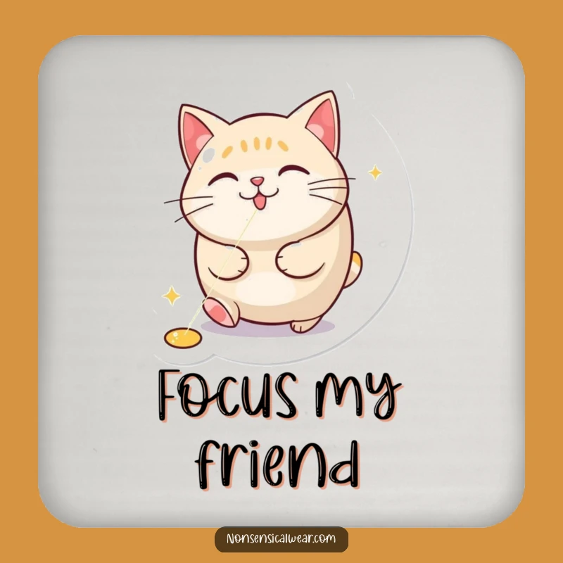 Funny Cat Laser Chase Coaster: Protect Surfaces with Humor