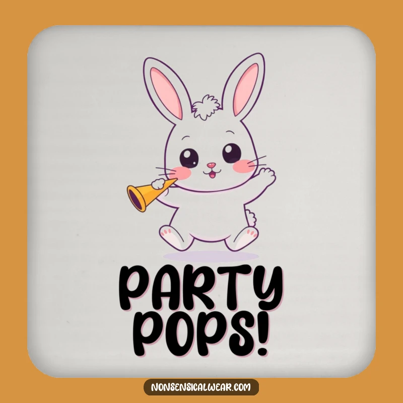 Funny Kawaii Bunny Drink Coaster: Protect Surfaces with Party Spirit and Fun