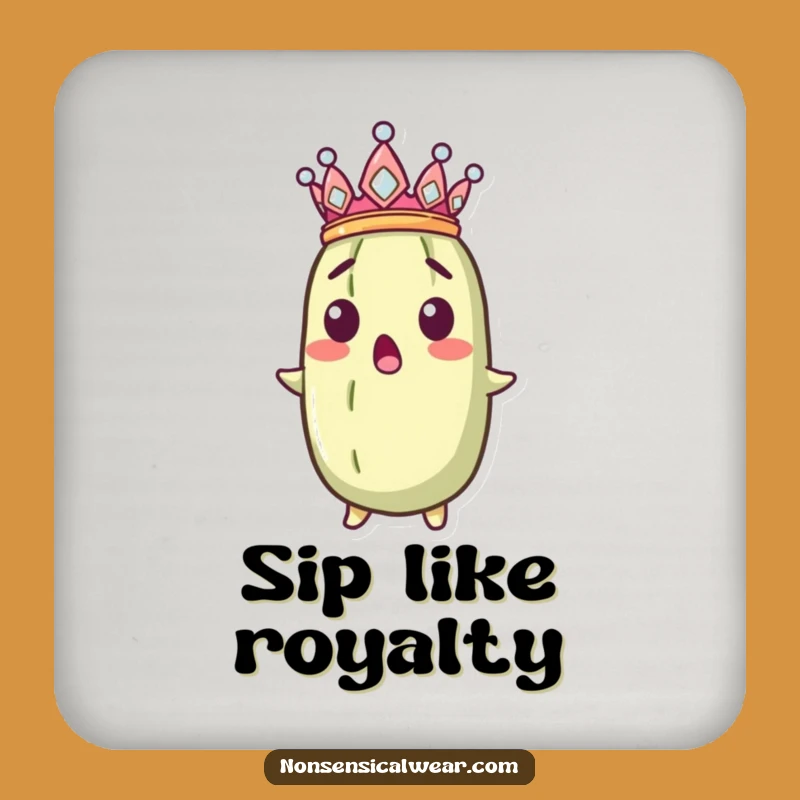 Funny Surprised Pickle King Coasters: Protect Surfaces with Royal Flair
