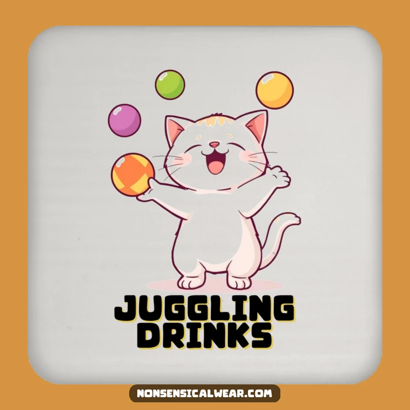 Funny Kawaii Cat Drink Coaster: Protect Surfaces with Talented Paws and Fun
