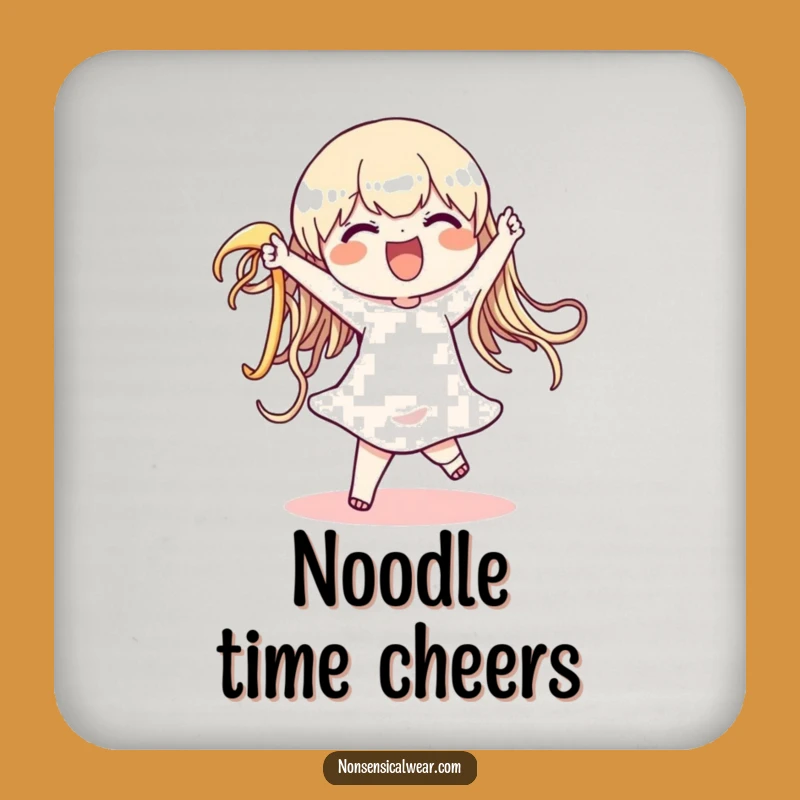 Funny Noodle Dance Coaster - Protect Furniture with Character's Wiggling Pasta Art - Housewarming Gift