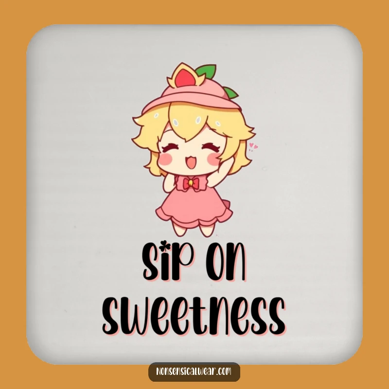 Funny Peach Hat Coasters: Playful Fruit Fan Table Savers Gift