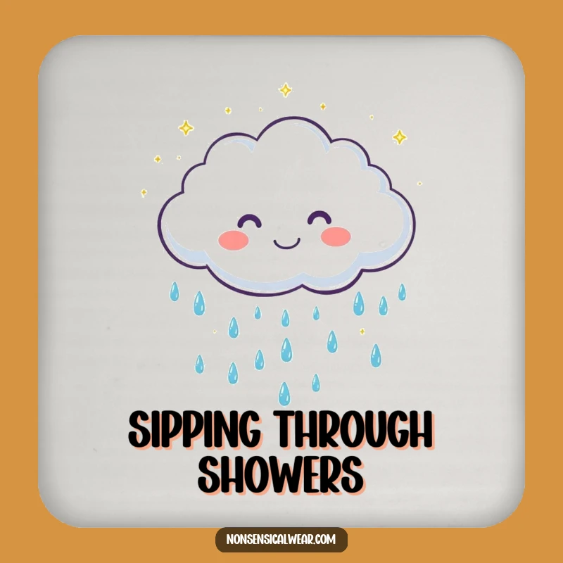 Funny Cloud Raindrops Coaster: Cute Protection, Sparkling Charm, Great Gift