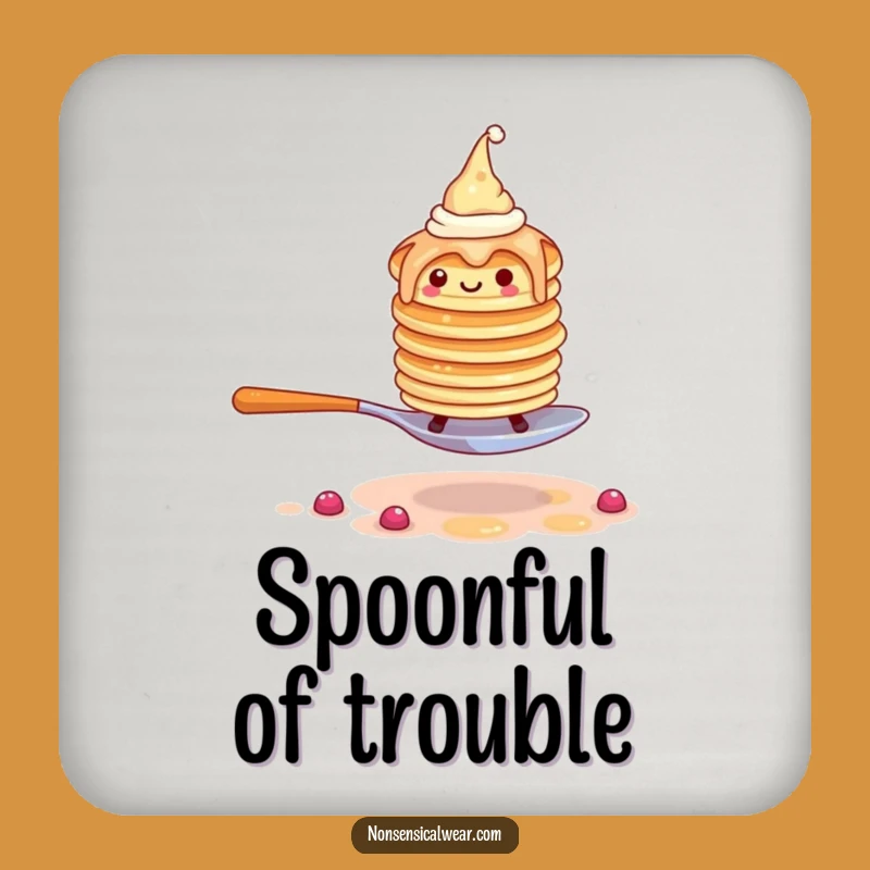 Funny Pancake Stack Coaster - Quirky Breakfast Drink Gift