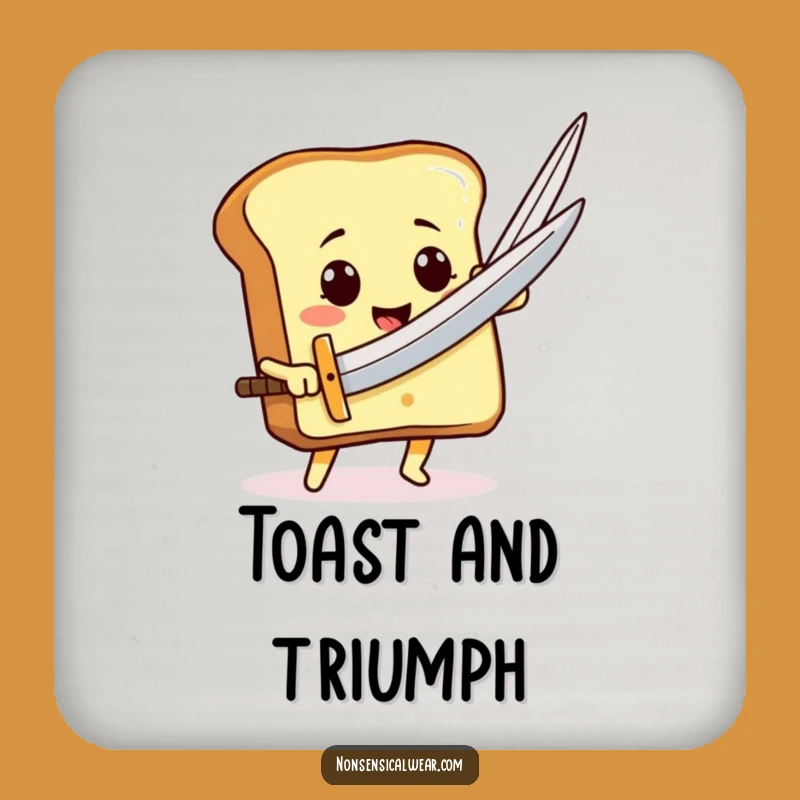 Funny Toast Sword Coasters: Heroic Bread Slice Table Savers Gift