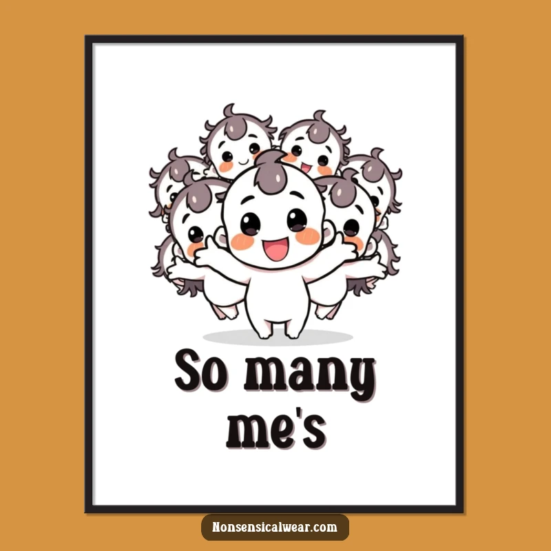 Funny Character Multiplier Poster: Happy Copies Art, Hilarious Decor Gift