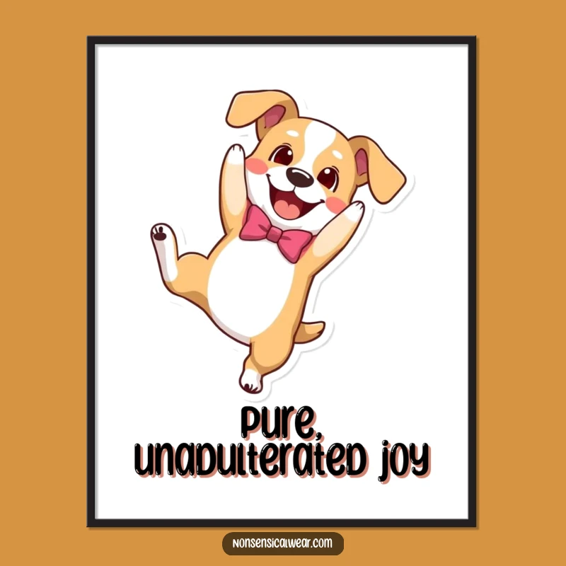 Funny Dog Somersault Poster - Lively Canine Art for Playful Spaces