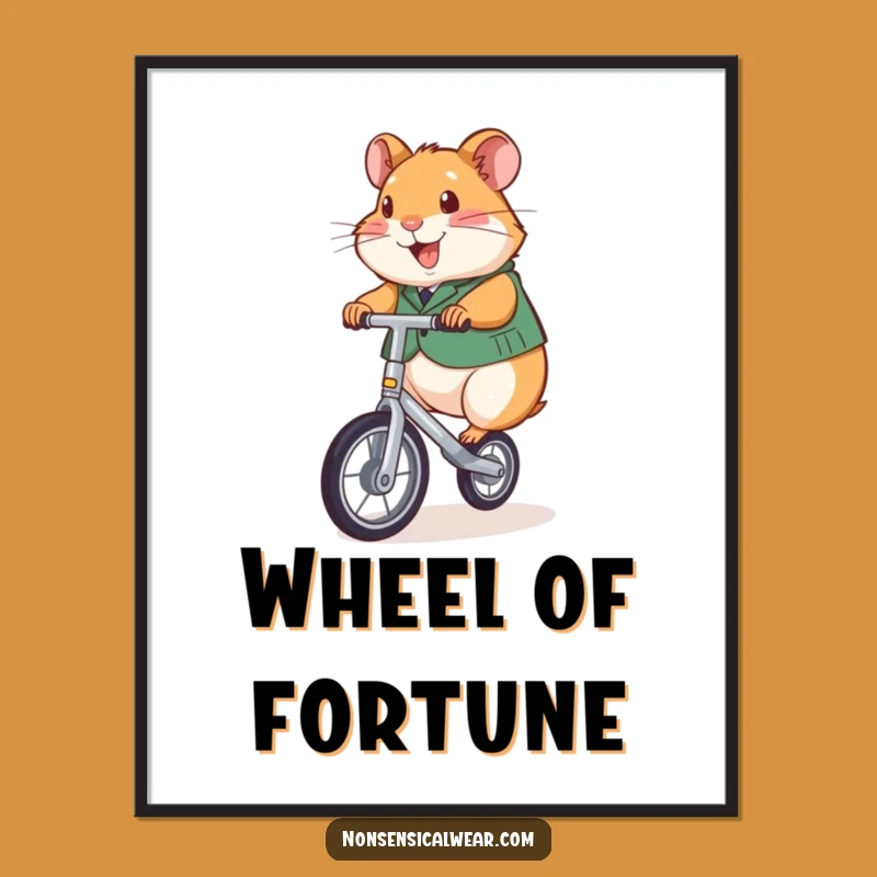 Funny Hamster Unicyclist Poster: Adorable Cyclist Art, Perfect Gift