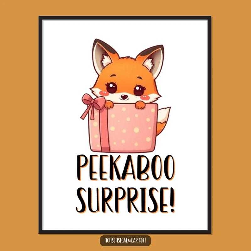 Funny Kawaii Fox Gift Poster - Cute Wall Art Surprise for Decor!
