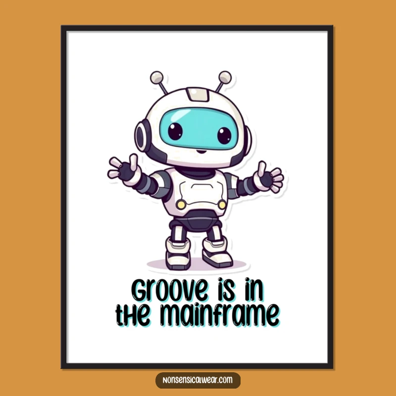 Funny Robot Bop Poster A Cheerful Wall Art Gift