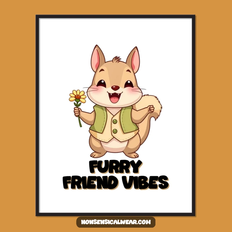 Funny Squirrel Vest Poster: Adorn Your Walls with Nature’s Delight