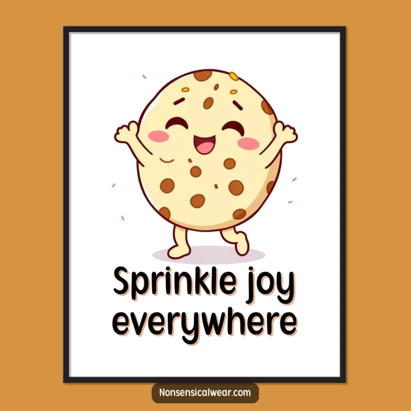 Funny Cookie Dance Poster - Sweet Sprinkle Wall Art Gift