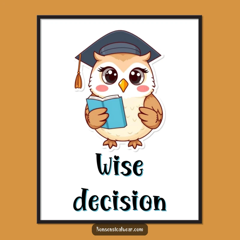 Funny Owl Graduation Poster: Wise Wall Art and a Hilarious Gift Idea