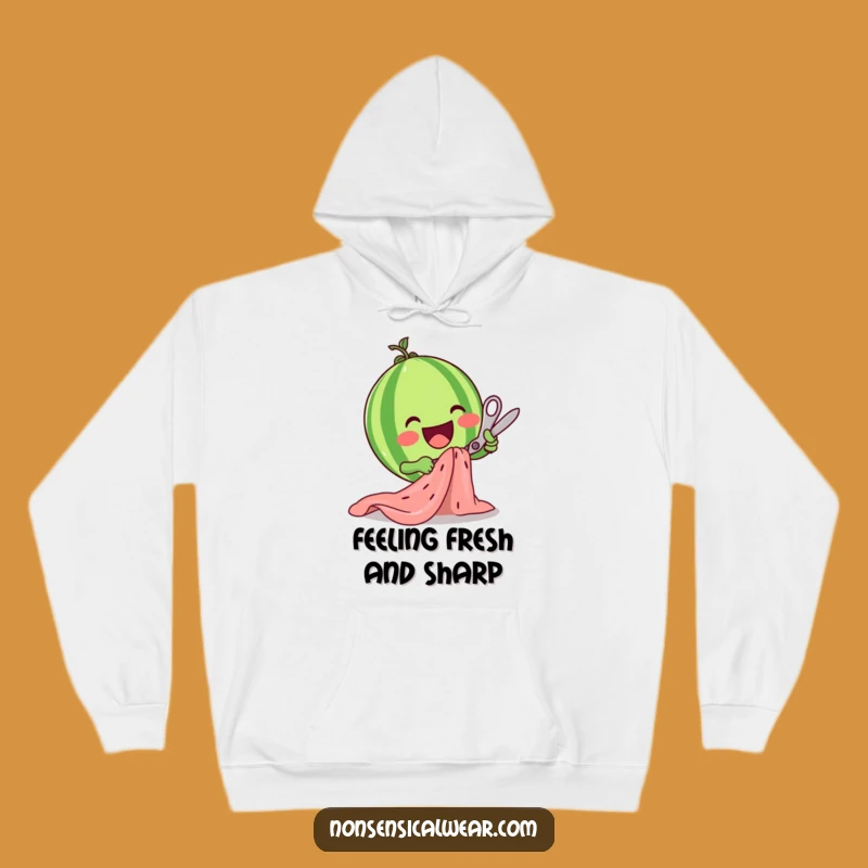 Cozy Funny Watermelon Scissors Hoodie: Happy Fruit Crafter Funny Gift