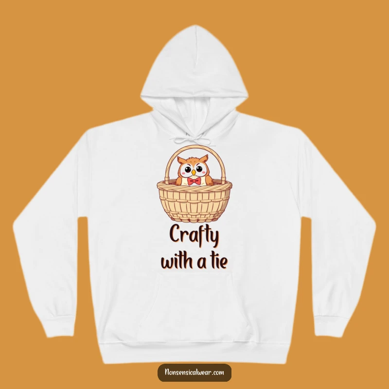 Funny Owl Bow Tie Hoodie: Cozy Sewing Basket Delight, Perfect Funny Gift