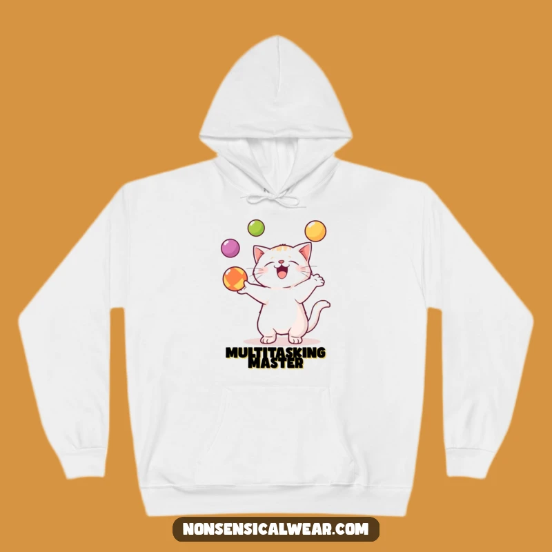 Funny Kawaii Cat Hoodie: Stay Cozy with Talented Paws and Juggling Fun