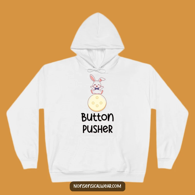 Funny Rabbit Button Leaper Hoodie: Cozy Jumps, Hilarious Comfort, Gift