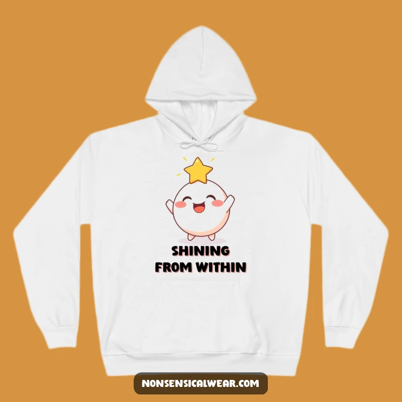 Funny Star Bouncing Round Character Hoodie - Cozy Cosmic Cheer