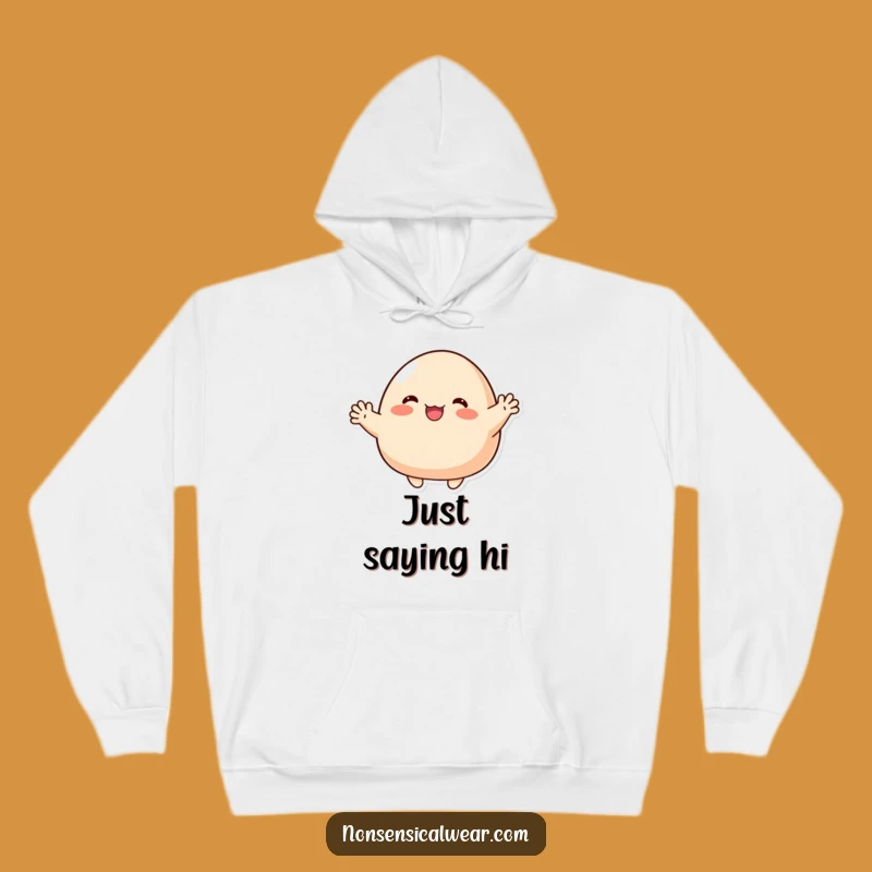 Funny Waving Blob Character Hoodie - Cozy Comfort and Friendly Vibes