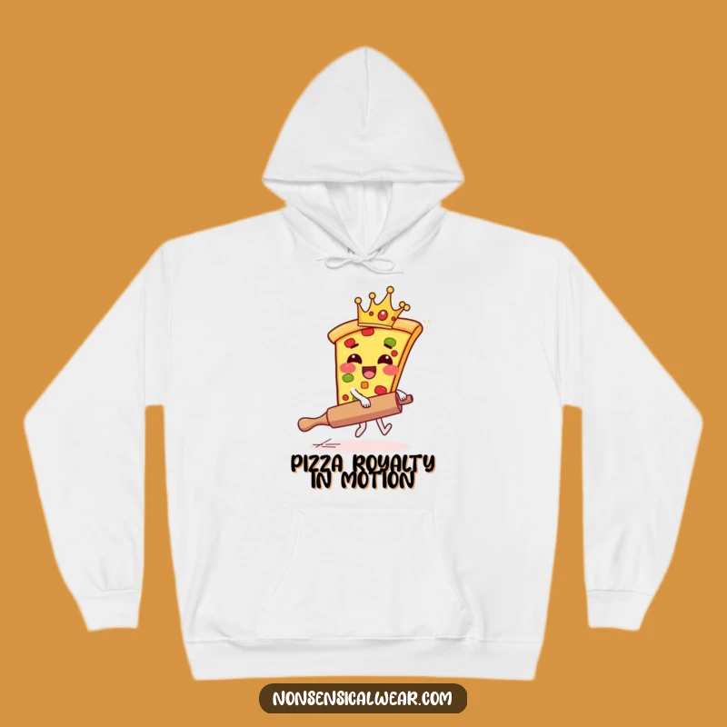 Funny Pizza Crown Hoodie - Cozy Foodie Comfort Wear Gift