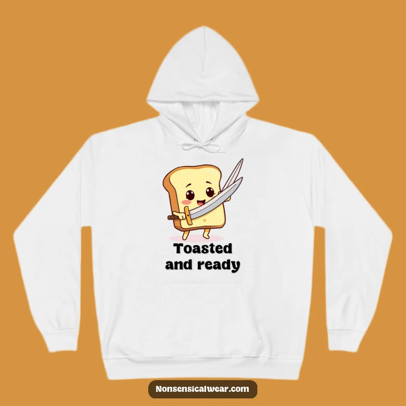 Cozy Funny Toast Sword Hoodie: Heroic Bread Slice Warm Funny Gift