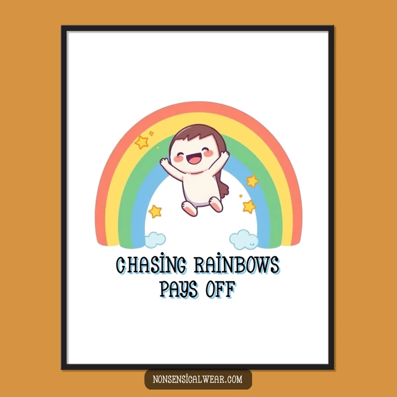 Funny Free Printable Wall Art: Laughing Rainbow Slider - Quirky Downloadable Decor, Print at Home