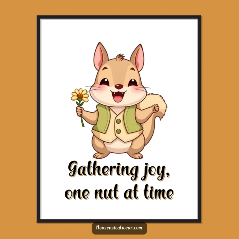 Dapper Squirrel Free Printable Wall Art, Charming Downloadable Decor for Any Room