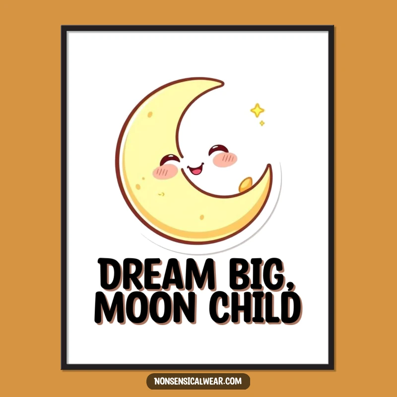 Free Printable Winking Moon Wall Art - Twinkling Whimsical Decor