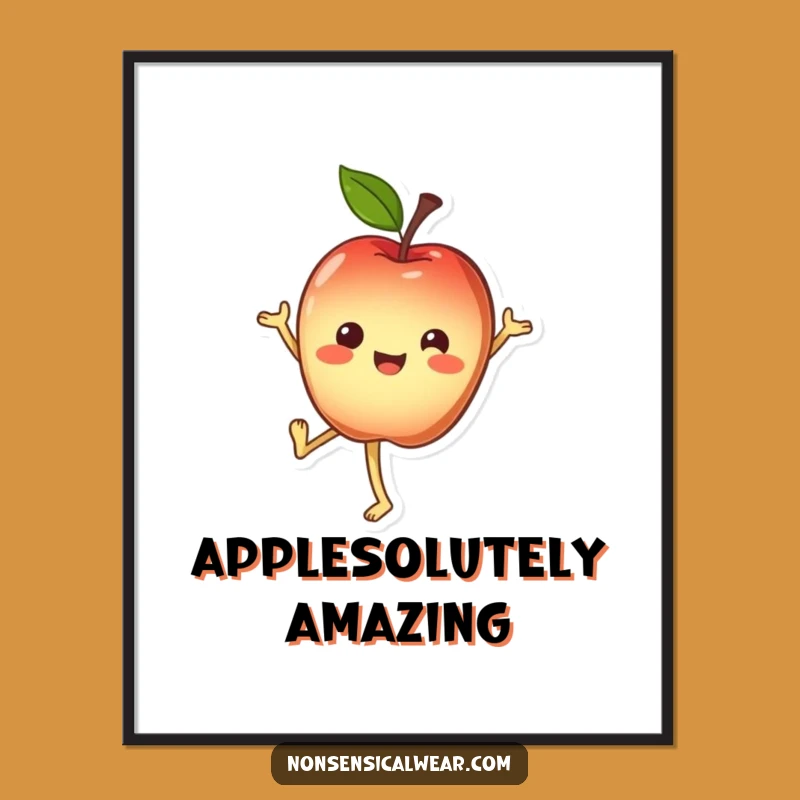 Free Printable Wall Art: Apple Handstand Digital Download for Whimsical Decor!