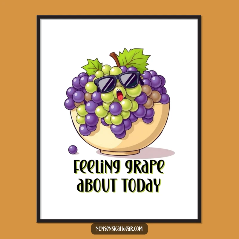 Free Printable Wall Art: Escaping Grapes Funny DIY Art Downloadable Decor