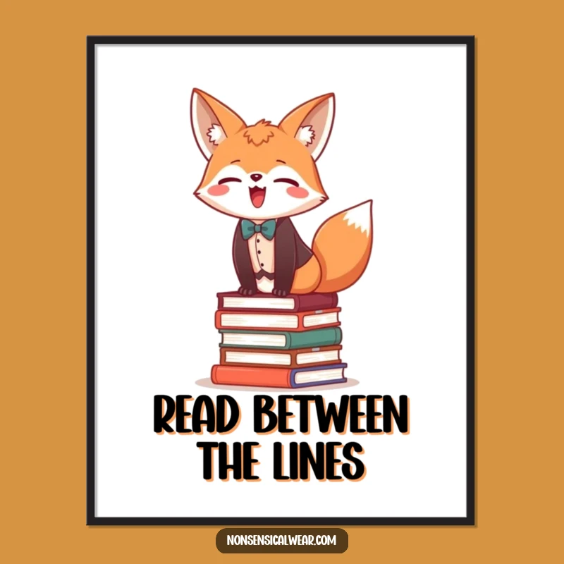 Free Printable Wall Art: Funny Fox Balancing Books, Hilarious DIY Downloadable Art!