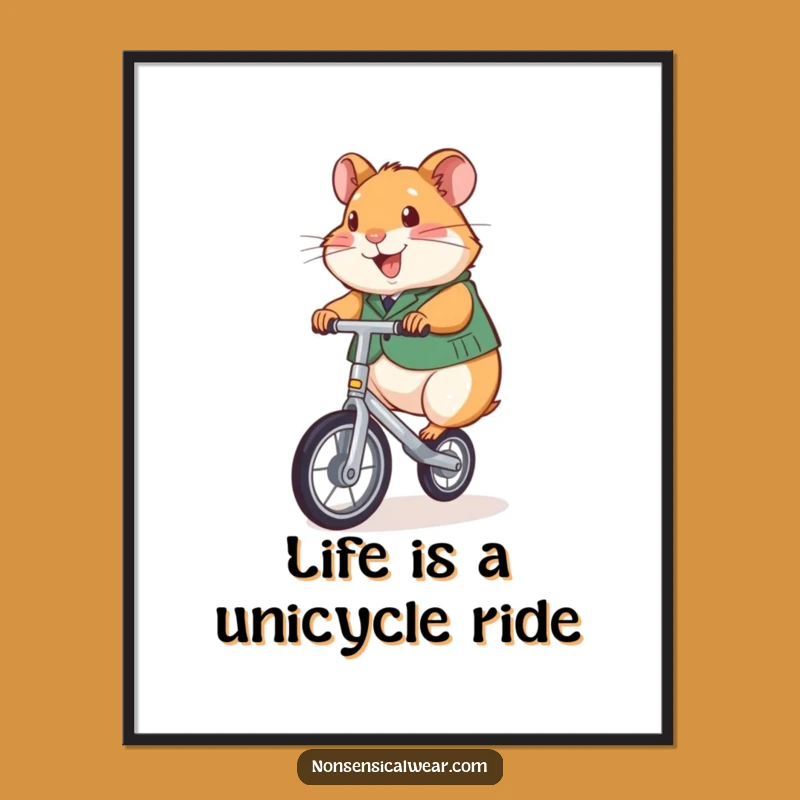 Free Printable Wall Art: Funny Hamster Unicyclist, Hilarious DIY Downloadable Art for Your Home!