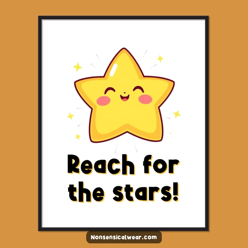 Free Printable Wall Art: Joyful Star Bursting with Sparkle Downloadable Decor
