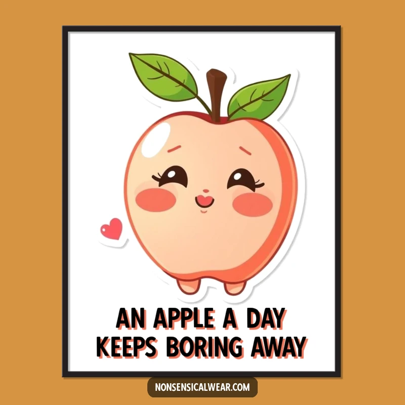 Funny Free Printable Apple Art: Kiss Blowing Sweet Downloadable Decor