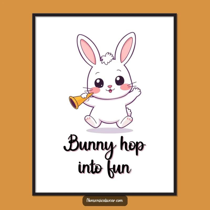 Funny Free Printable Wall Art: Kawaii Bunny Party Decor