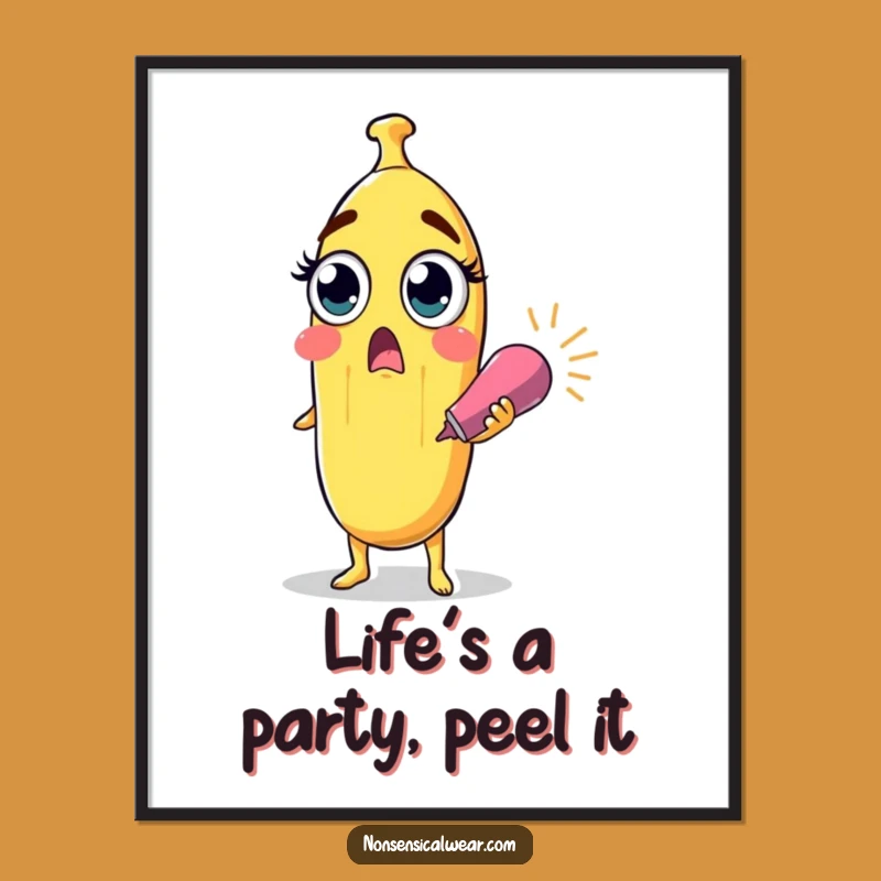 Free Printable Banana Wall Art: Surprised Popper for a Fruity Decor Burst