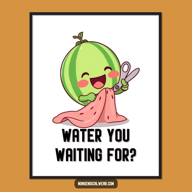 Free Printable Watermelon Wall Art: Funny Fabric Cutting Downloadable Art Gift