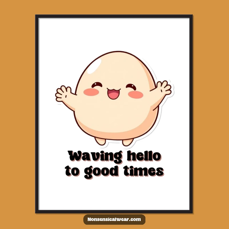 Free Printable Waving Blob Wall Art: Funny Downloadable Decor for a Welcoming Vibe