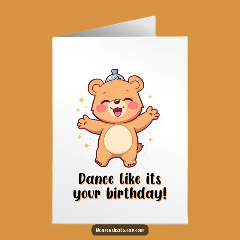 Free Printable Disco Bear Dancing Birthday Card - Funny Downloadable Gift