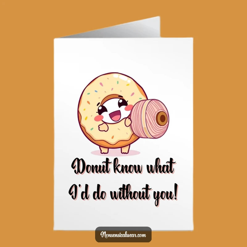 Free Printable Birthday Card: Funny Donut Threading, Perfect Humorous Downloadable Gift